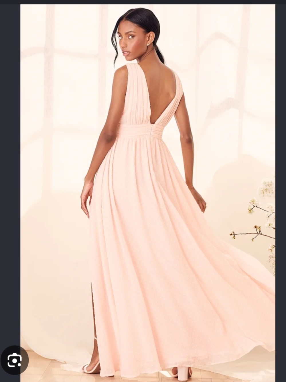 Lulu's Soft Blush Pink Backless Maxi Dress